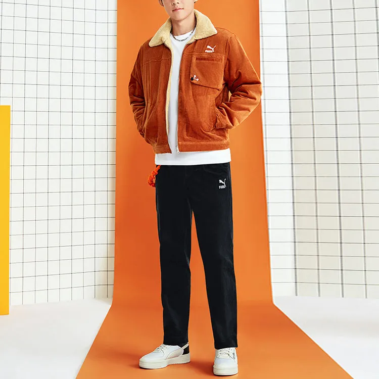 PUMA Cord Jackets Men Brown-4