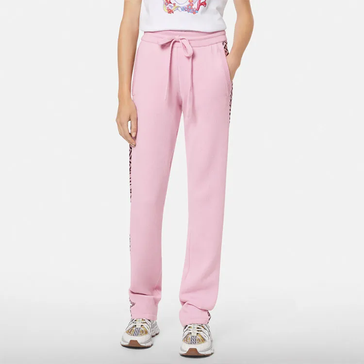 VERSACE SS22 Knitted Sweatpants Women's Pink-2