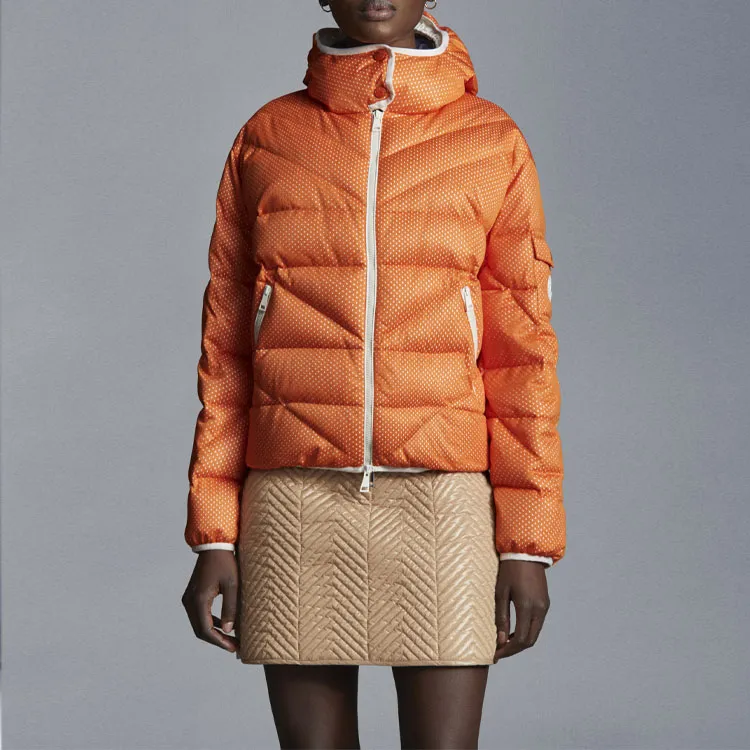 Moncler FW22 Hooded Down Jacket Women's Orange-2