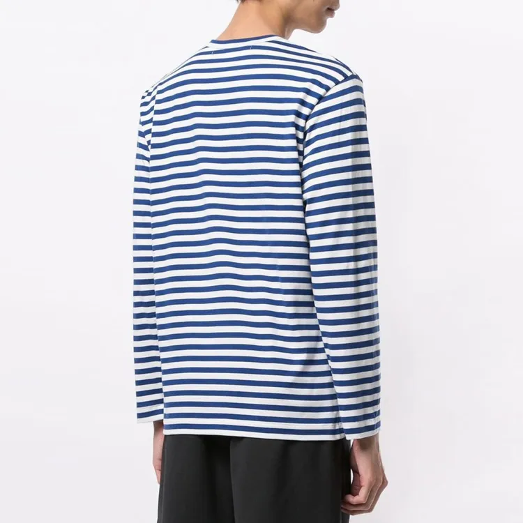 CDG Play Striped Long Sleeve T Shirt-1
