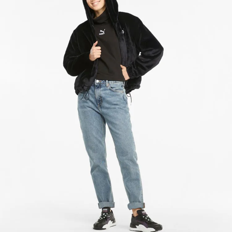 PUMA Casual Velvet Jackets Women's Black-2