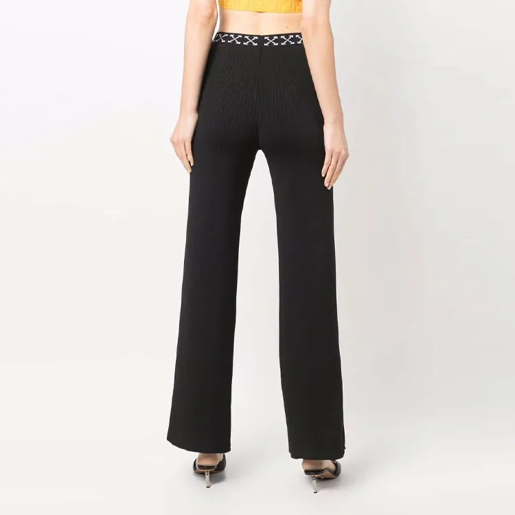 OFF WHITE Logo Waistband Straight Leg Pants-3