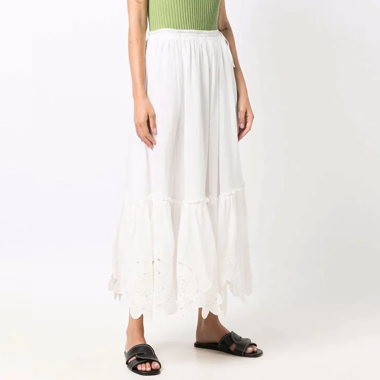 Zimmermann Casual Long Skirts Women's White-3