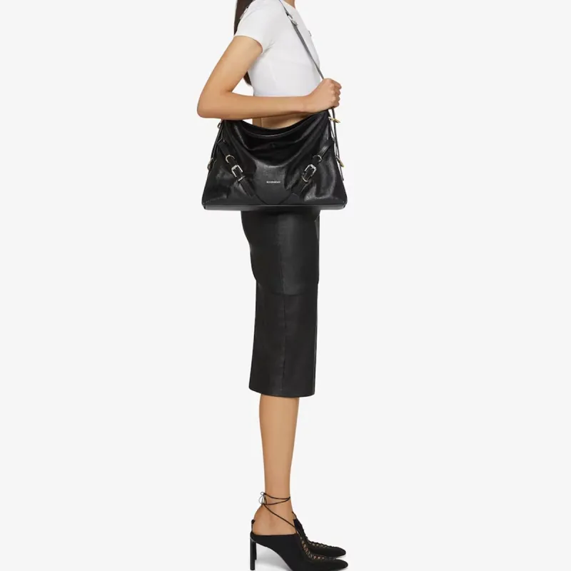Givenchy Medium Voyou Bag In Leather Black-5