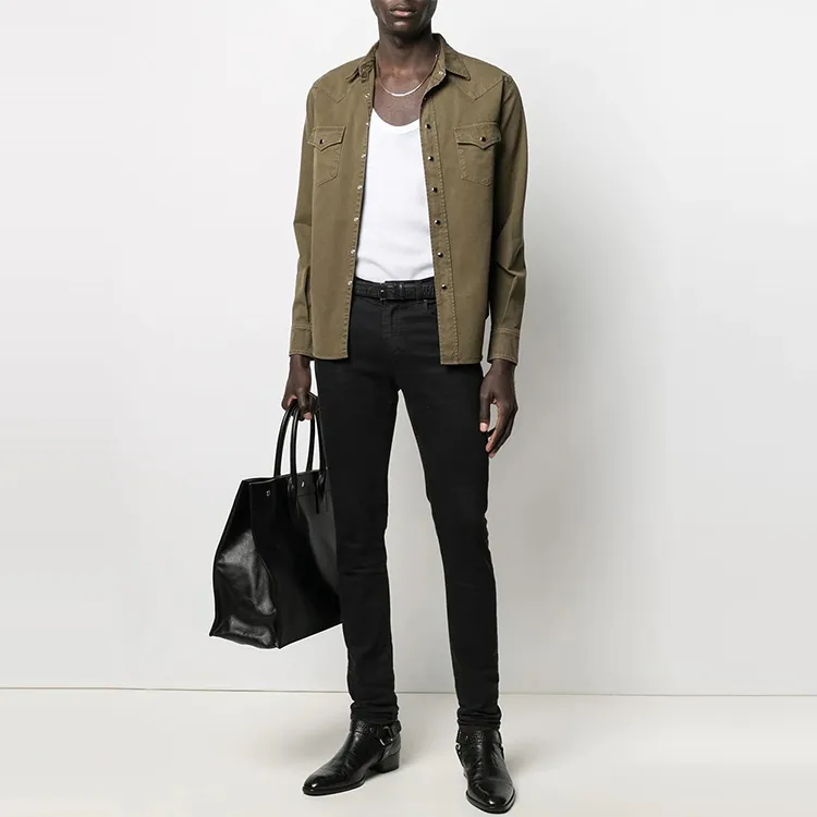 SAINT LAURENT Stonewashed Western Shirt-1