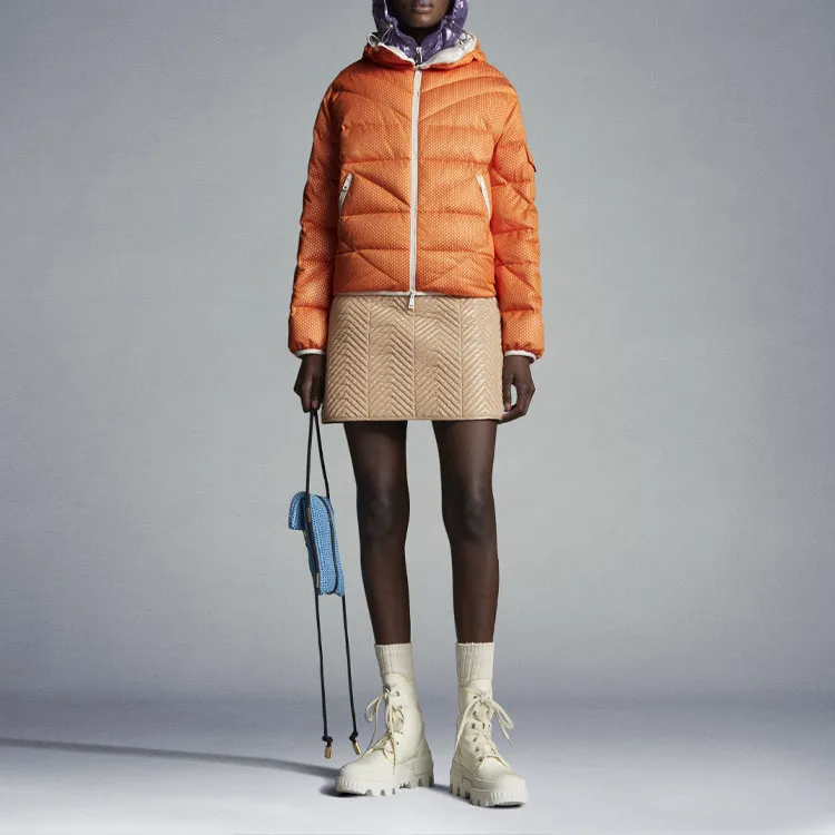 Moncler FW22 Hooded Down Jacket Women's Orange-1