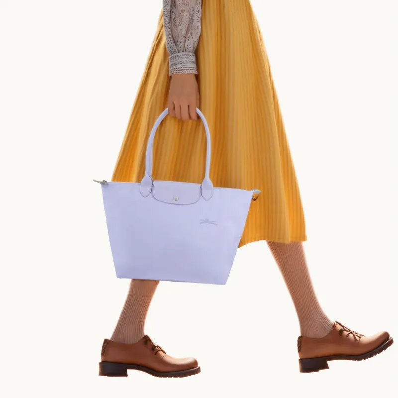 LONGCHAMP Le Pliage Green Cow Leather Canvas Canvas Bag Handbags Shoulder Bags Women's Sky Blue-5