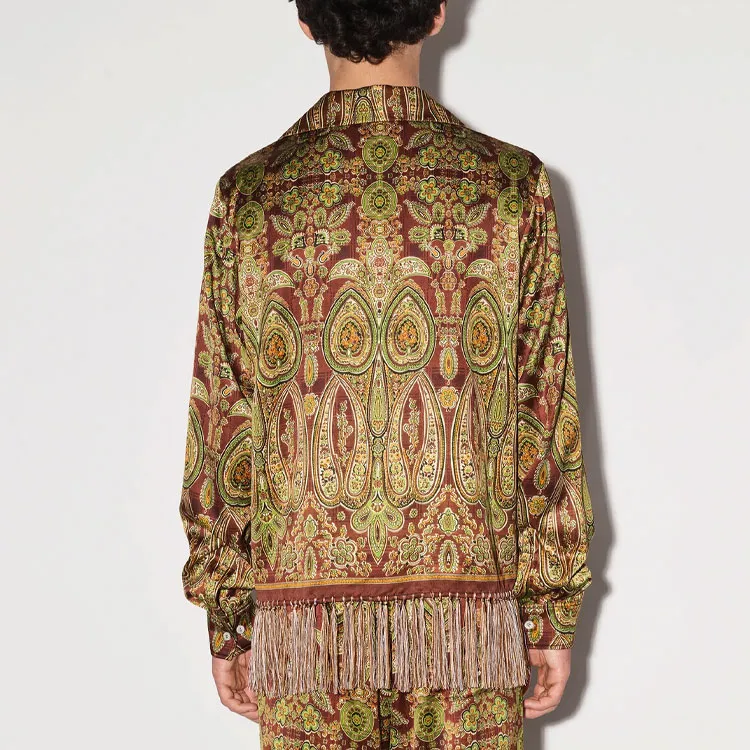 AMIRI Tapestry Long Sleeve Bowling Shirt-2