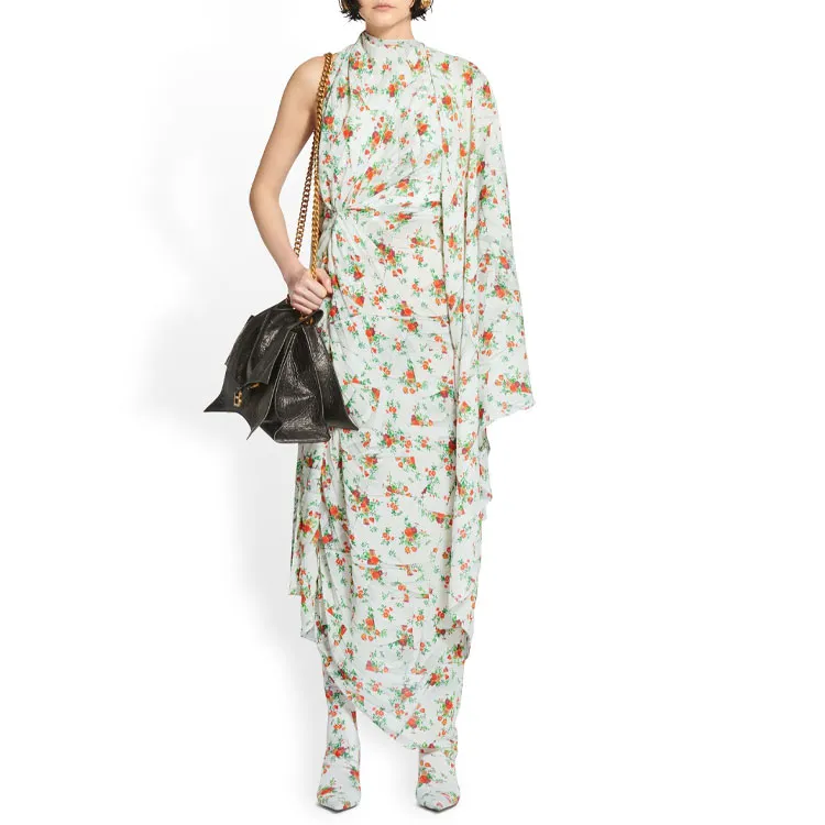 Balenciaga SS22 Long-Sleeved Dresses Loose Fit Style Women's White-2