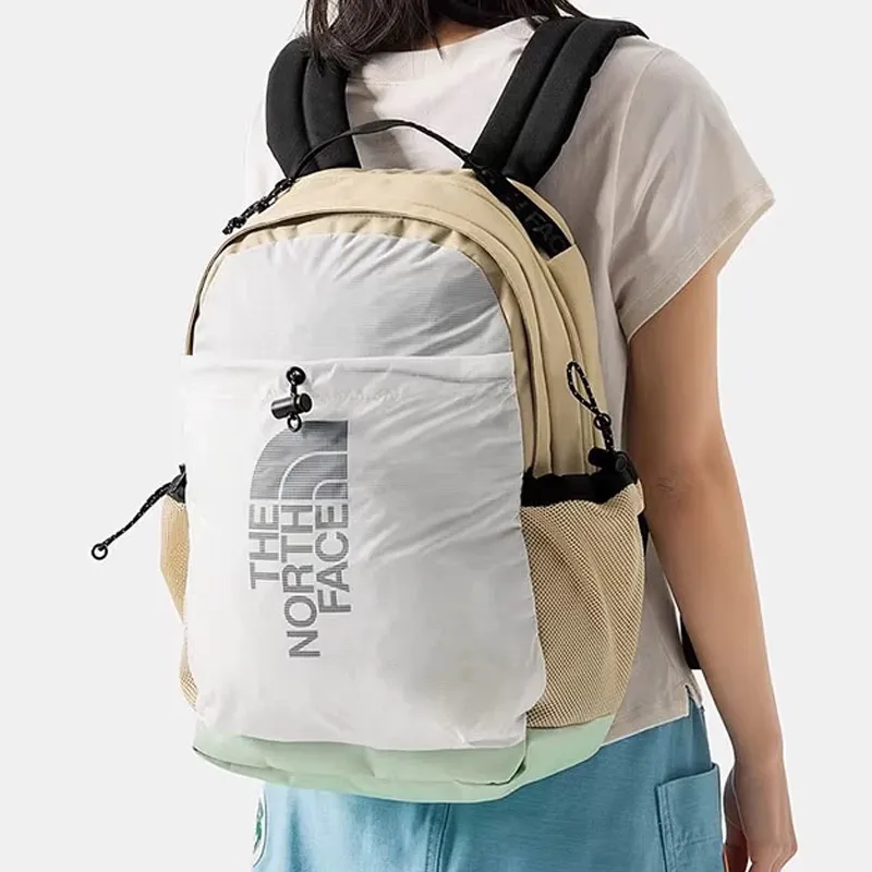 THE NORTH FACE Nylon Blends Polyester Backpack Unisex White/Beige/Green-3