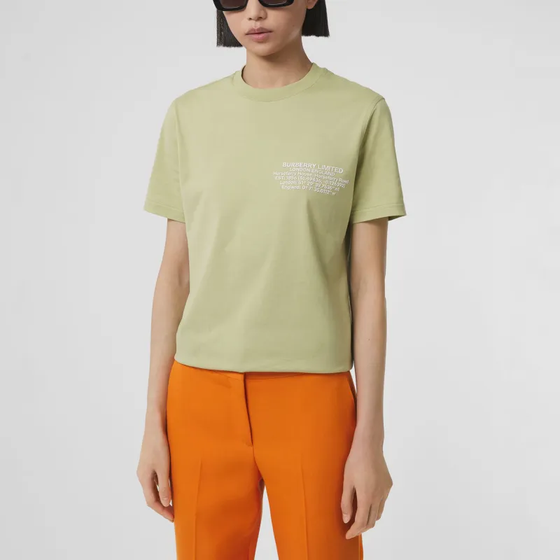 Burberry T Shirts Women's Mist Green-2