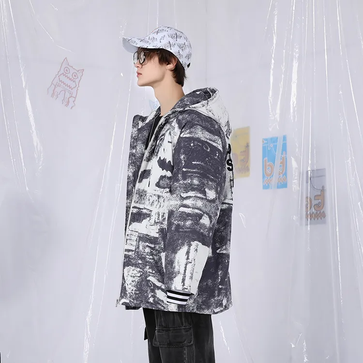 BIRDTALK Puffer Jackets Unisex White Gray-3