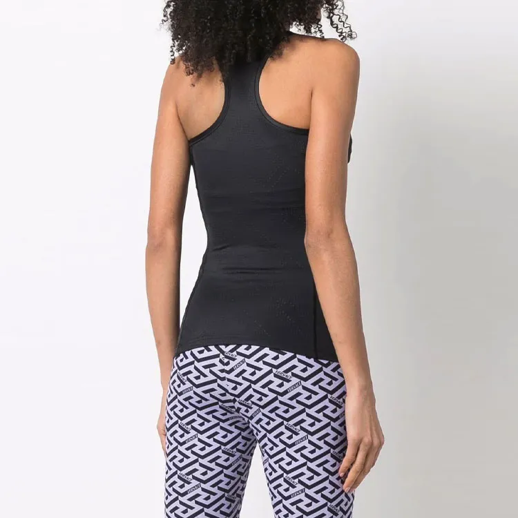 VERSACE Logo-print Square-neck Performance Tank Top-2