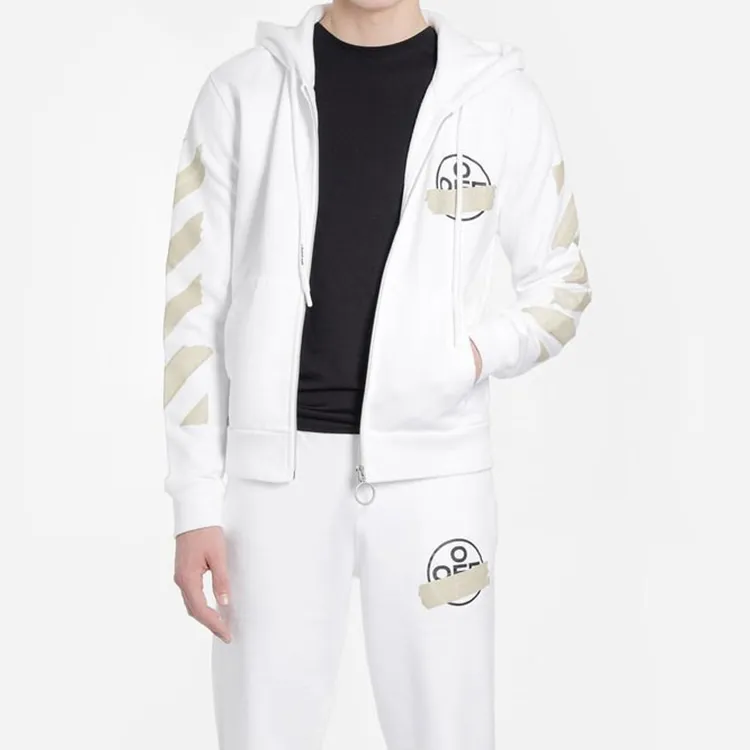 OFF WHITE Tape Diag Arrows Zip Up Hoodie-1