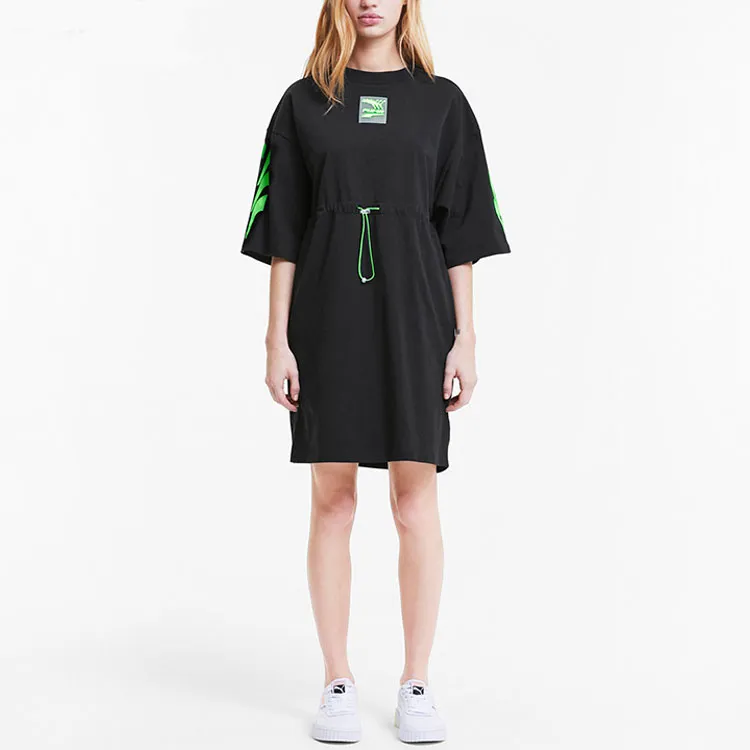 PUMA Short Sleeved Dresses Women's Black-3