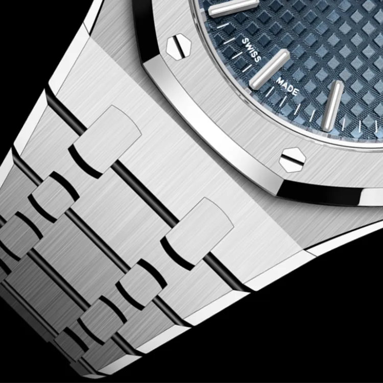 AUDEMARS PIGUET Royal Oak Series Automatic Mechanical Movement Women's Watch 37mm Blue Dial Stainless Steel Case-3