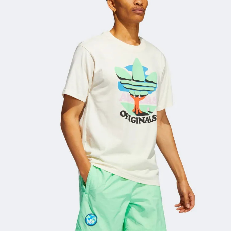Adidas Originals Drop Shoulder Sleeve T Shirt Men's White-3