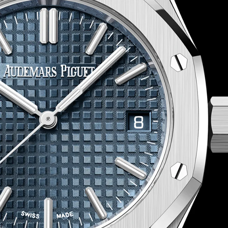 AUDEMARS PIGUET Royal Oak Series Automatic Mechanical Movement Women's Watch 37mm Blue Dial Stainless Steel Case-2