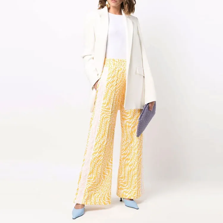 FENDI FW21 Casual Pants Women's Yellow-1