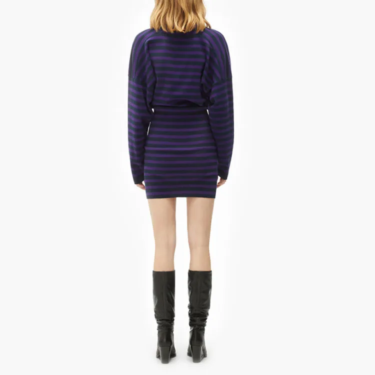 KENZO Logo Patch Striped Mini Dress-2