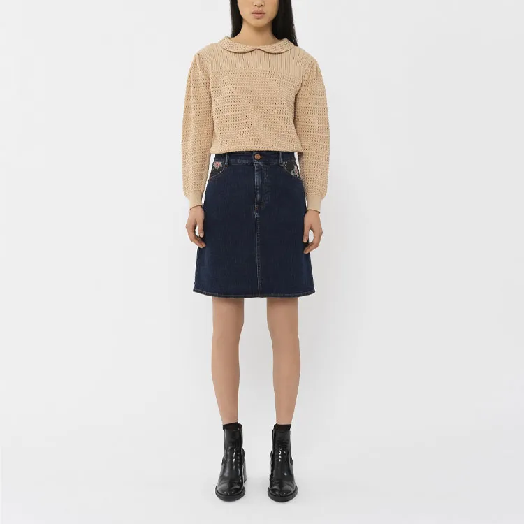 See By Chloe Denim Short Skirts Women's Blue-1