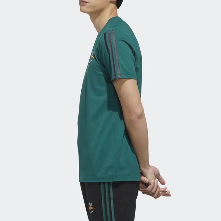 Adidas Neo Straight T Shirt Men's Forest Green-4