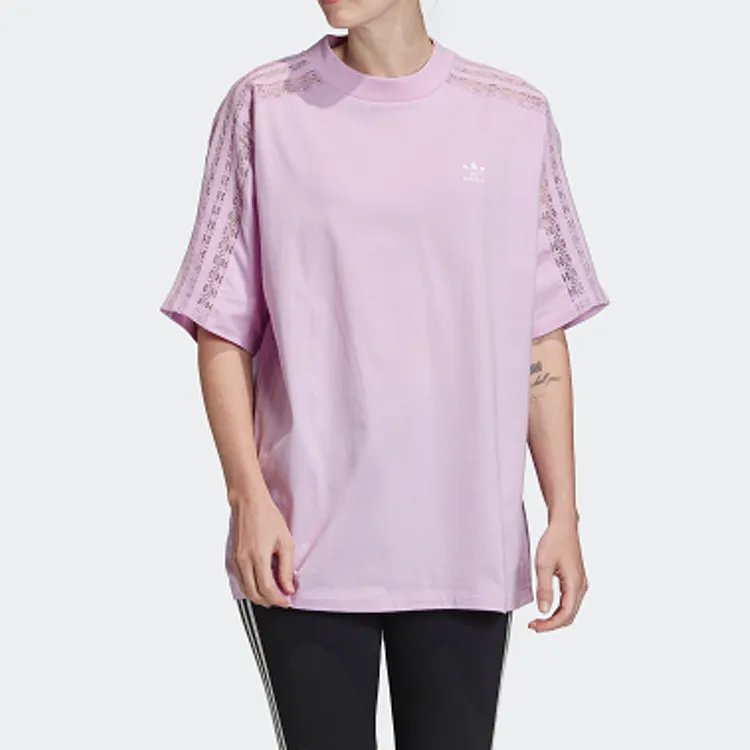 Adidas Originals T Shirt Women's Light Purple-2