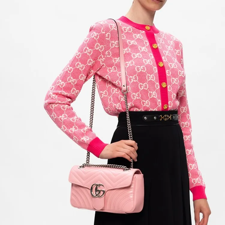 GUCCI Gg Jacquard Crew Neck Cardigan-3