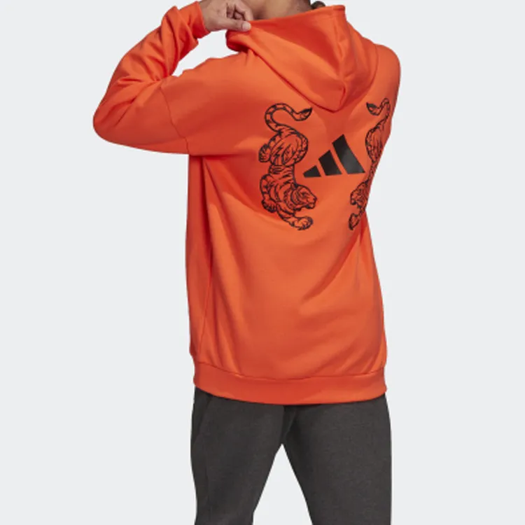 Adidas Sweatshirts Men Half Neon Red-4