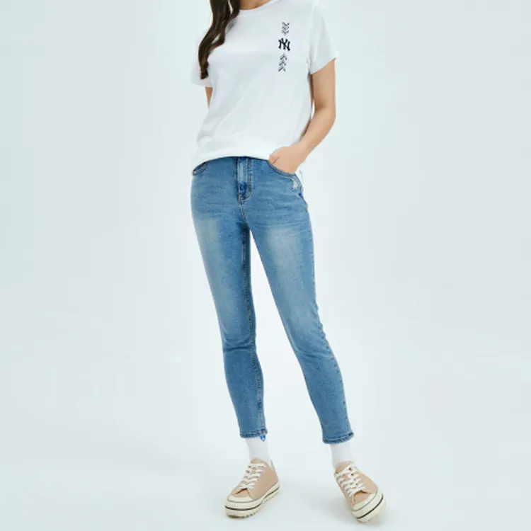 MLB Slim Fit Pants Jeans Women's Blue-4