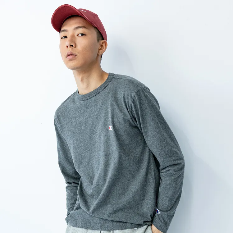 Champion Long Sleeved T Shirt Japan Version Men's Gray-4