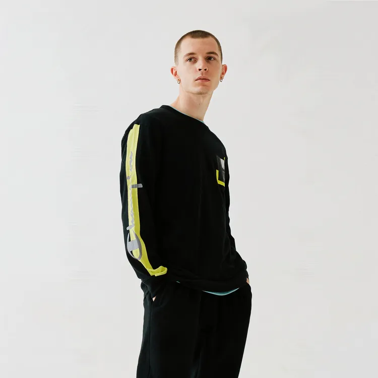 Champion Long Sleeved T Shirt US Version Men's Black-6