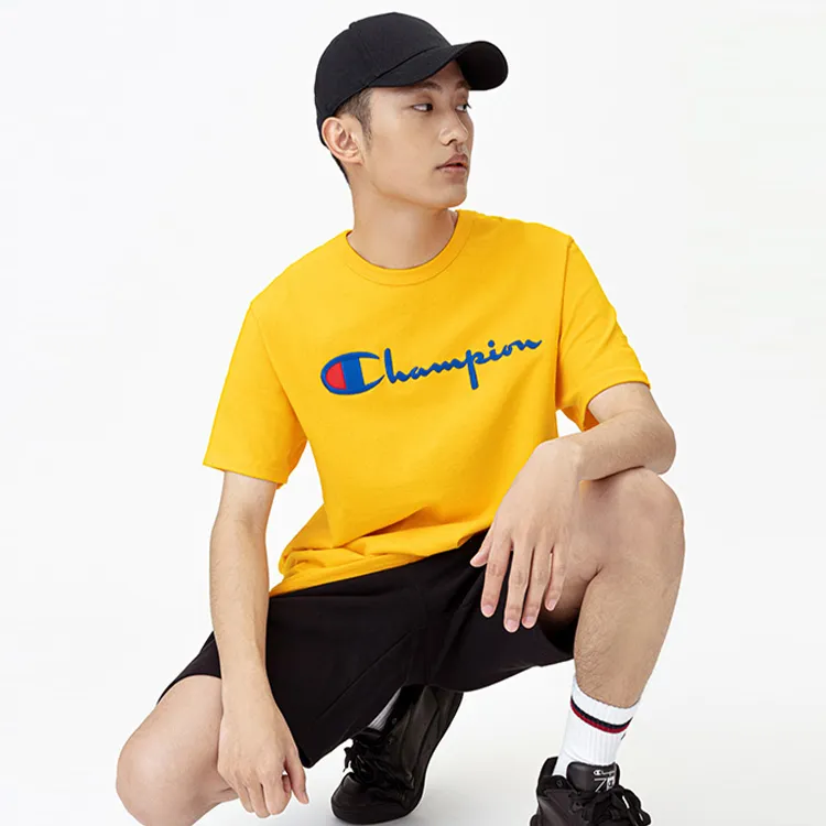 Champion Short Sleeved T Shirt US Version Unisex Gold-4