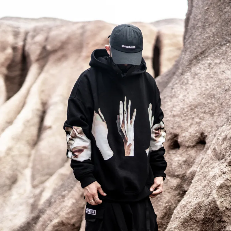 KILLWINNER Hooded Loose Fit Regular Sweatshirt Unisex Black-4