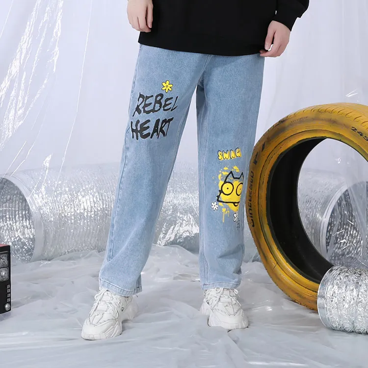 XXGOGO Straight Jeans Unisex Denim Blue-5
