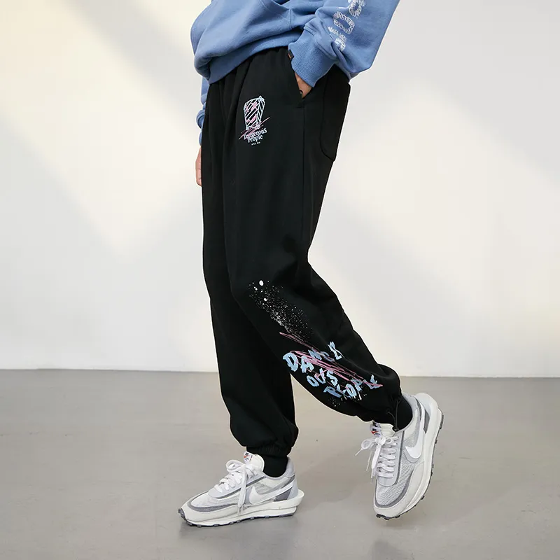 DANGEROUSPEOPLE Knitted Sweatpants Unisex Black-3
