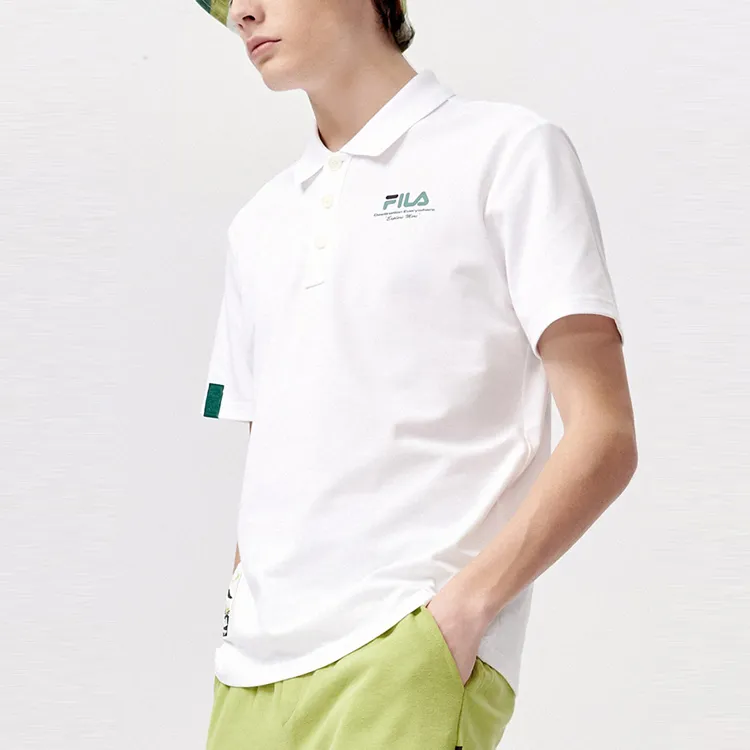 FILA FUSION Polo Shirts Men White-4