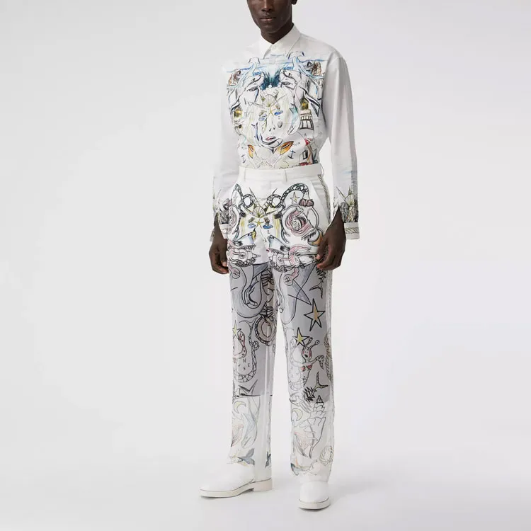 Burberry Printed Long Sleeve Button Down-3