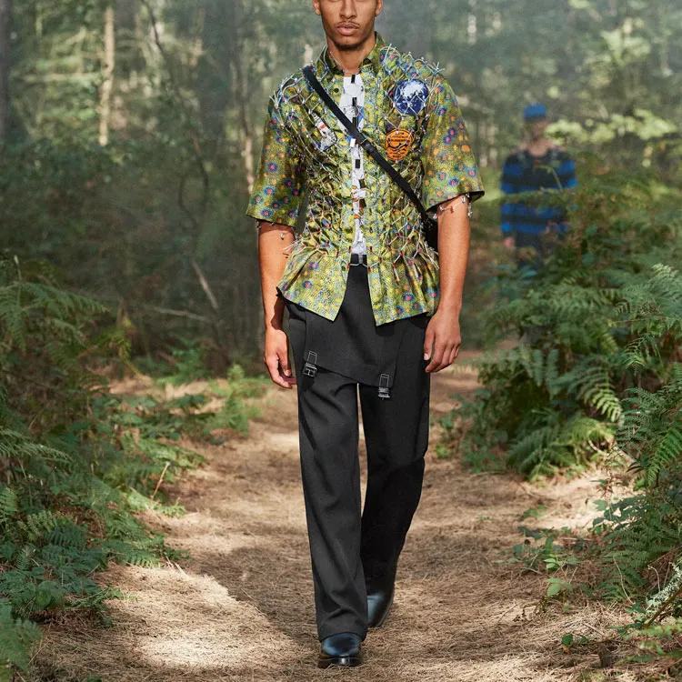 Burberry Mulberry Silk Fish Scale Shirt-3