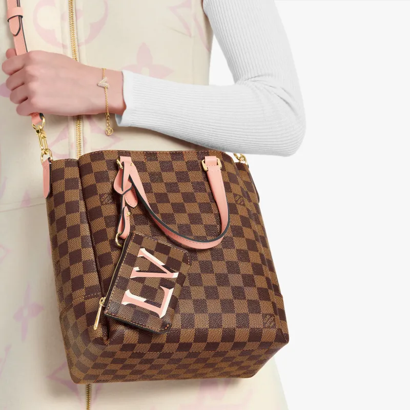 LOUIS VUITTON Belmont Leather Handbag Shoulder Bag Small Size Women's Monogram Pink-5