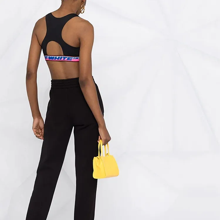 OFF WHITE Athleisure Logo Bra Top Black/Blue/Pink-4