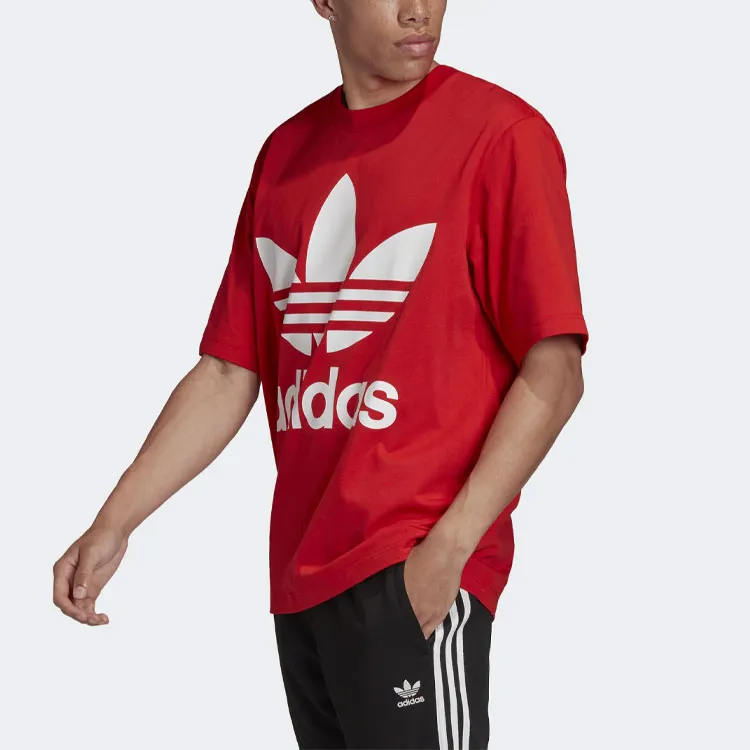Adidas Originals Drop Shoulder Sleeve T Shirt Men's Red-4