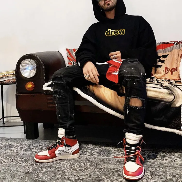 Drew House Letter Logo Series Sweatshirts Unisex Black-3