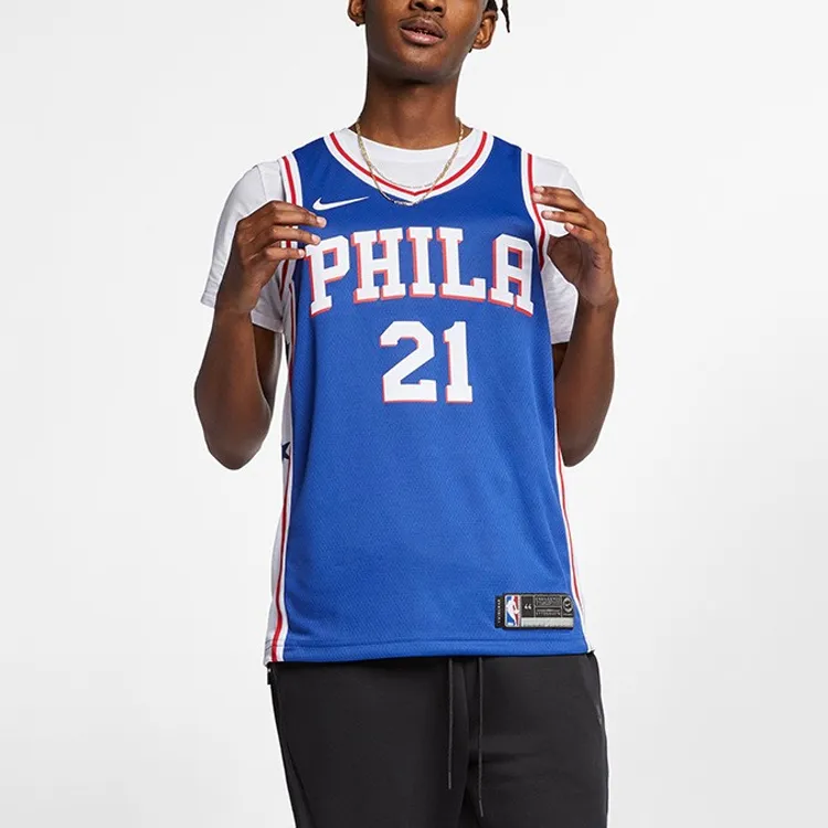 Nike Joel Embiid Philadelphia 76ers 2023/24 Icon Edition Big Kids' Nike Nba Swingman Jersey-3