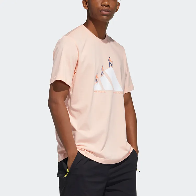 Adidas T Shirts Unisex Hazy Coral Pink-5