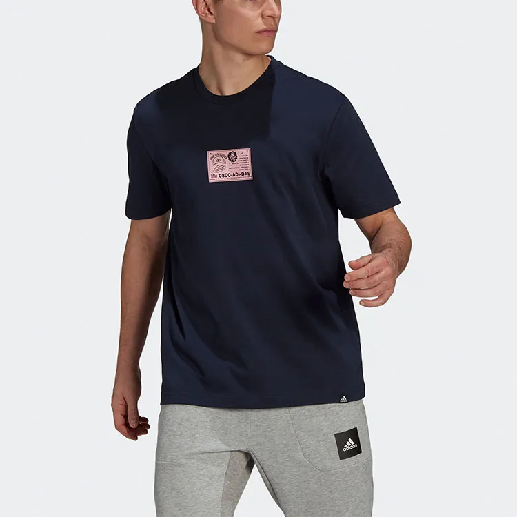 Adidas T Shirts Men Ink Blue-3
