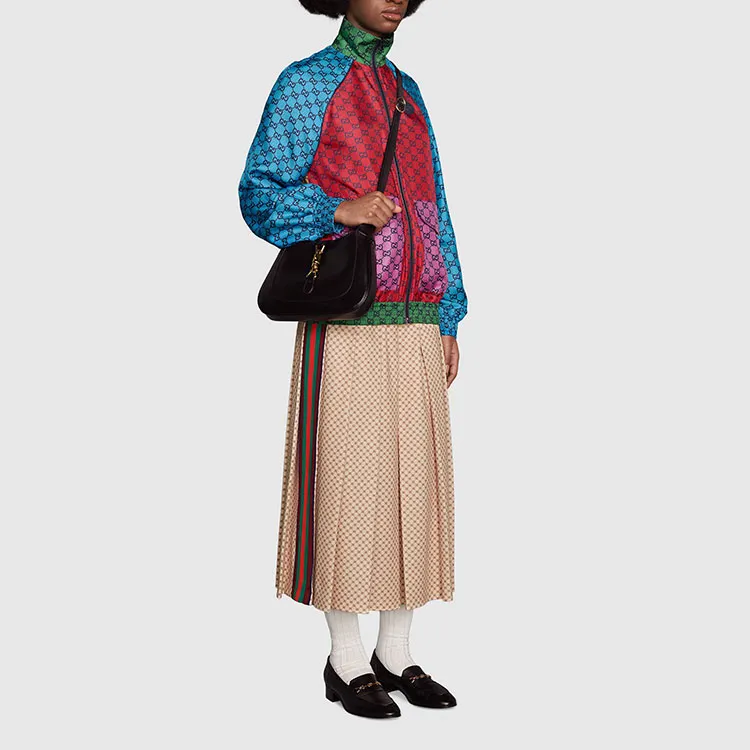 GUCCI Web Stripe Gg Logo Print Skirt-2