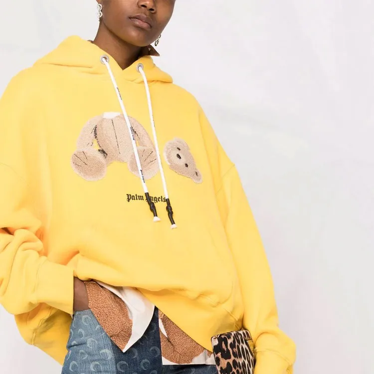 PALM ANGELS Bear Hoodie Yellow/Black-4