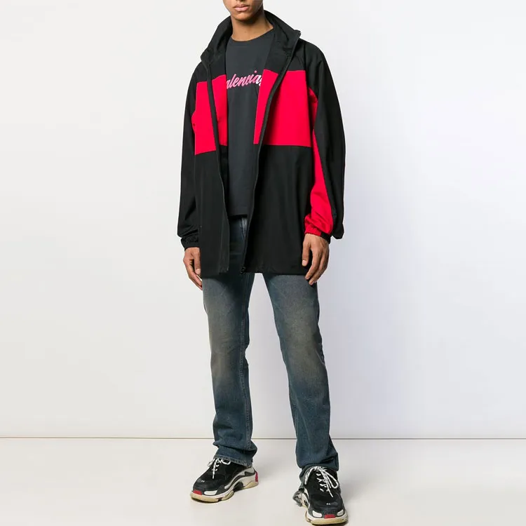 Balenciaga Jackets Coats Loose Fit Style Unisex Black Red-4
