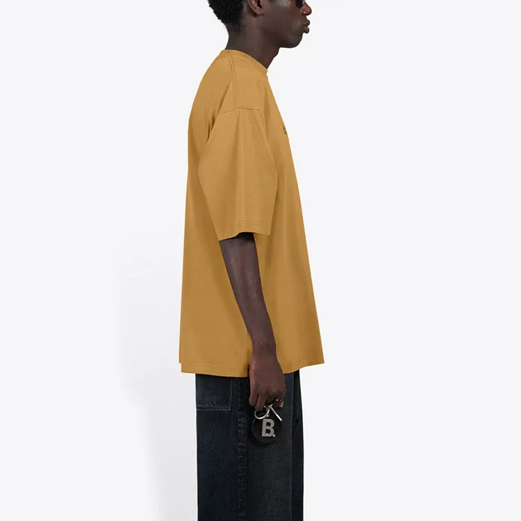 Balenciaga T Shirt Loose Fit Style Men's Khaki-4